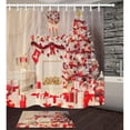 thumbnail image 2 of Juego de 4 piezas de decoraciones navideñas para baño, cubierta de asiento de inodoro, alfombra, juegos de cortinas de ducha, Navidad, Papá Noel, alce, muñeco de nieve, decoración de baño (A17) Xemadio CJWUS-2566, 2 of 7