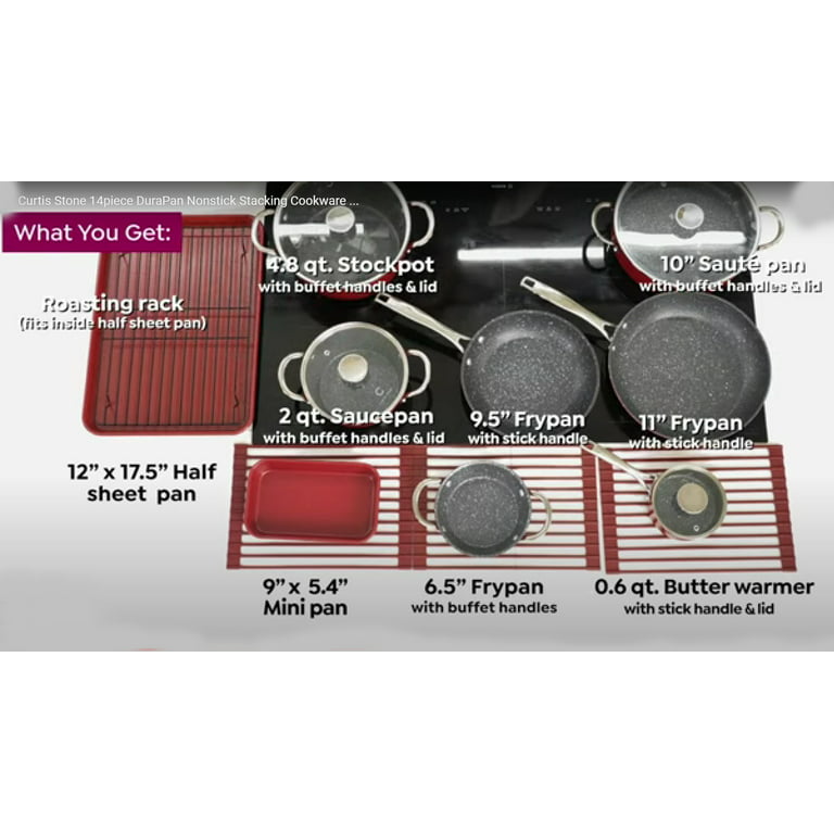 Buy Curtis Stone Dura-Pan Nonstick 15-piece Nesting Cookware Set Model  655-425 by Nobody Lower on Dot & Bo