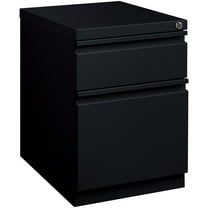 Scranton & Co 2-Drawer Modern Metal Mobile Pedestal Filing Cabinet in Black