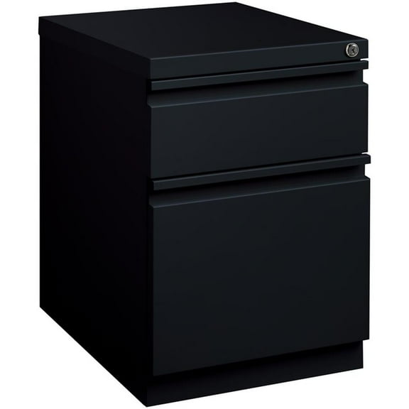 Scranton & Co 2-Drawer Modern Metal Mobile Pedestal Filing Cabinet in Black