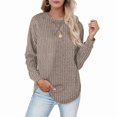 thumbnail image 2 of ShomPort Knitted Ribbed Tunic Tops for WOmens Round Neck Raglan Sleeve Soft Blouses Basic Solid Color Comfort Basic Layer T-Shirt, 2 of 5