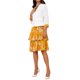 thumbnail image 4 of Conjunto de vestido y chaqueta INSPIRE CHIC para mujer de 2 piezas, vestido sin mangas de gasa con flores y conjunto de chaqueta de panel contrastante, blanco y amarillo, talla S, 4 of 6