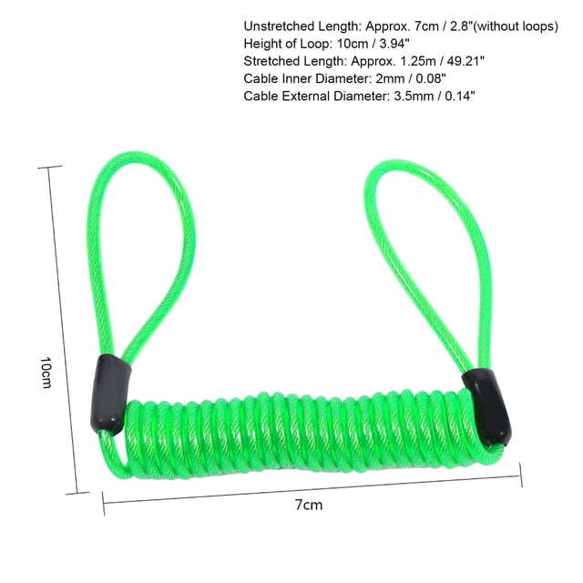 Candado De Disco Con Alarma Para Motocicleta Y Bicicleta, Cable En Espiral Con Recordatorio De Resorte Antirrobo