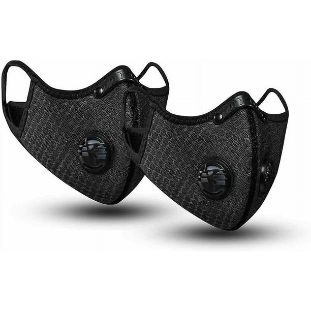 Brillar 2 mascarillas antipolvo de toalla deportiva, con filtro de carbón activado, lavables, reutilizables y transpirables, aptas para actividades al aire libre, carpintería, corte y r