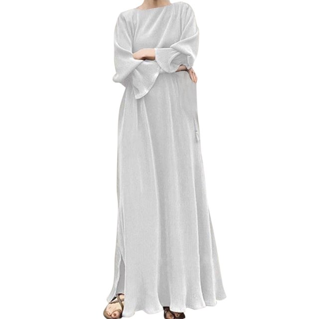 SZXZYGS Robes d'Invité de Mariage pour Femmes Midi Hiver Femmes Printemps Automne Manches Longues Ample Confortable Couleur Unie Jupe Robe 2024