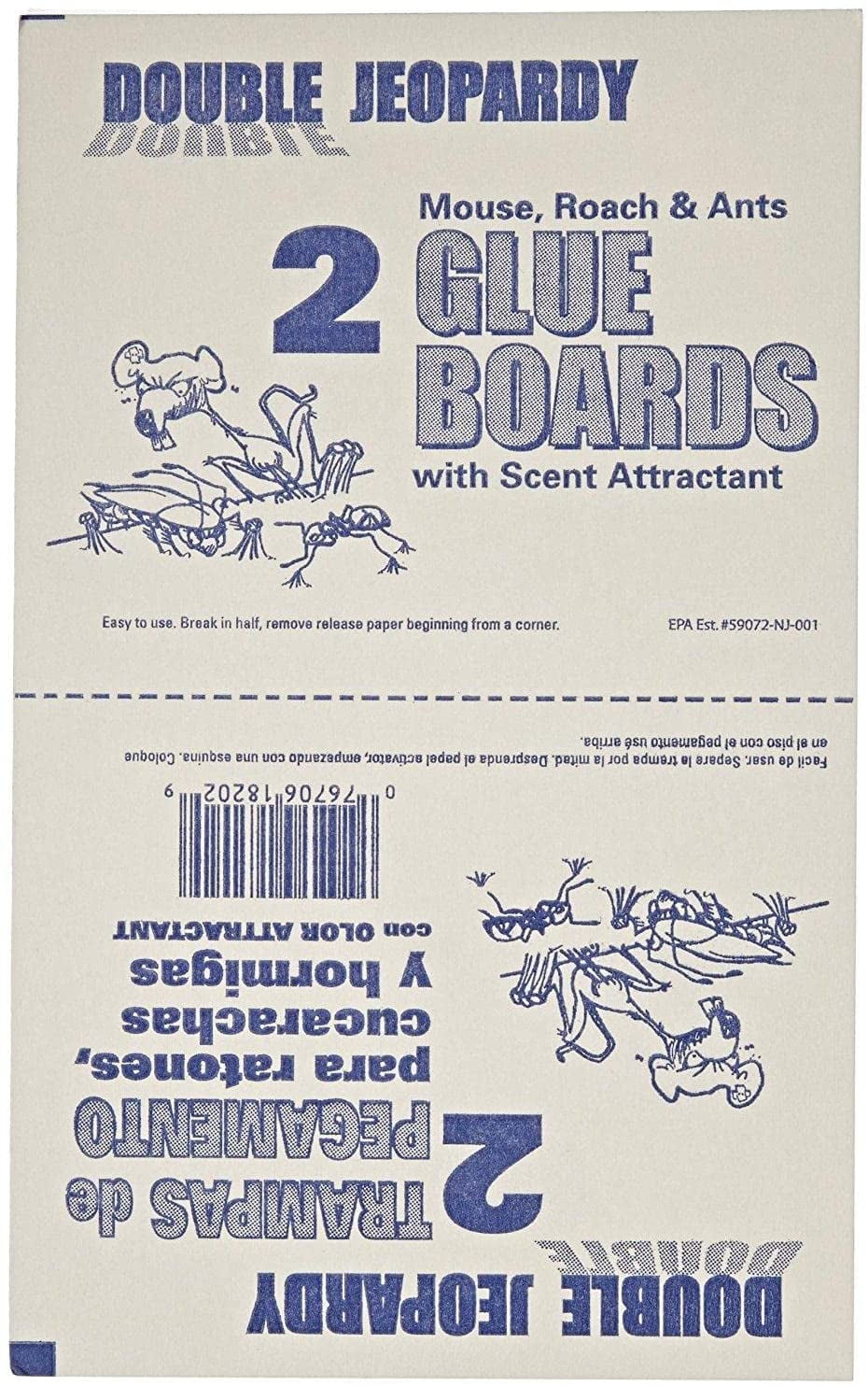 J T Eaton Double Jeopardy Glue Board with Release Paper, for Mice and Insects (12 Glue Traps)