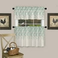 thumbnail image 3 of 3 Piece Kitchen Curtains Tiers and Valances Set, Yellow Gray Flower Vintage Floral Print Spring Summer Rod Pocket Short Window Treatment Tiers Curtains Panel and Valance for Cafe Bathroom, 3 of 6
