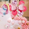thumbnail image 4 of 1 Set Pink Bowknot Balloon Set Easy Assembly Aluminum Film Decorative Number 0-9 Balloons for Baby Birthday Parties, 4 of 6