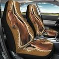 thumbnail image 3 of Yuyamidu 3D Horse Car Seat Cover Set for Front Seat Only 2 Pack Auto Front Seat Protective Covers for Women Men Car Interior Accessories, Brown, 3 of 7