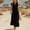 Black plus size boho midi dress a1, variant on Women Plus Size V Neck Short Sleeve Button Down Ruffle Flowy Midi Dress Casual Boho Beach Vacation Maxi Sundress Loose, Black 2XL