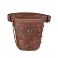 thumbnail image 4 of Bolso de mano para mujer, riñonera con correa desmontable, elegante bolso de cintura Steampunk de cuero PU, bandoleras cruzadas para viajes de Camping, 4 of 10