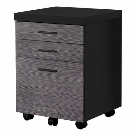 Monarch Specialties Filing Cabinet With 3 Drawer, Black