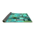 thumbnail image 2 of Ahgly Company Indoor Round Patchwork Turquoise Blue Transitional Area Rugs, 5' Round, 2 of 4