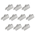 thumbnail image 1 of Unique Bargains 160Pack Ribbon Crimp Clamp Ends 10mm Cord End Clasp for DIY Craft Silver Tone, 1 of 7