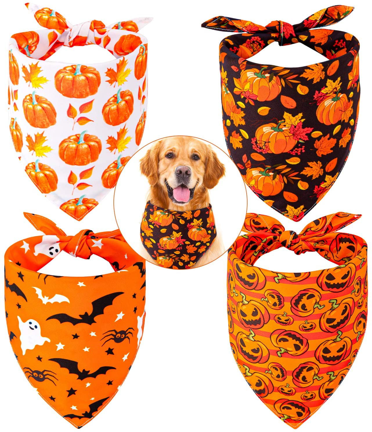 Homemade Large Halloween Tie On Dog bandanna Approx 28 x 13 12