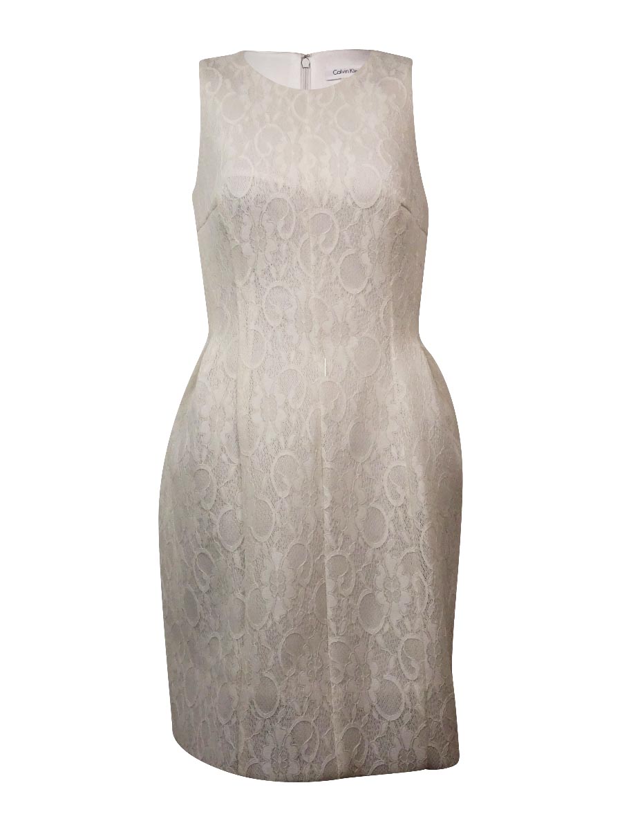 calvin klein white lace dress