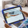thumbnail image 4 of Case for Samsung Galaxy Tab S10 Lite/S10 FE/S9 FE 10.9 Inch with Screen Protector, 360 Degree Rotating Kickstand Hand Strap Heavy Duty Shockproof Cover with Shoulder Strap, Blue, 4 of 7