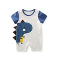 thumbnail image 6 of Weebloom Baby Boy Girl Pajamas 3D Dinosaur Print Jumpsuits Playsuit Sleepwear Loungewear Pjs Sleepers Romper Onesie Blue 0-3 Months, 6 of 8