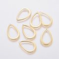 thumbnail image 1 of 304 Stainless Steel Open Pendants Teardrop Real 24k Gold Plated 17x11x1mm Hole: 0.8mm, 1 of 2