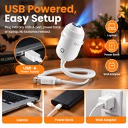 Halloween Hologlass Projector for Car Window, USB Powered 360° Rotating Horror Light with 12 Interchangeable Slides for Halloween Decorations