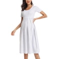 thumbnail image 1 of Robe de Maternité à Manches Courtes pour Femmes, Décontractée, Ligne A, Midi, Robe de Grossesse (m), 1 of 7