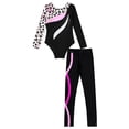 thumbnail image 5 of YiZYiF Kids Girls Gym Yoga Suit Shiny Rhinestones Print Leotard with Pants Sportswear Activewear Leopard&Hot Pink 10, 5 of 7