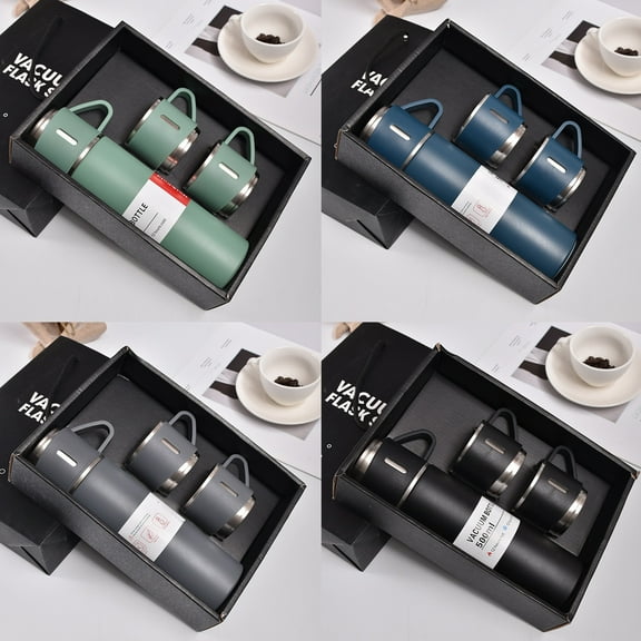Stainless Steel Insulated Tumbler Cup Set | Vacuum Sealed Leakproof |Blue Green Black Grey | Three Lid Options | Long Lasting Hot Cold Drink | Portable for Office Outdoor