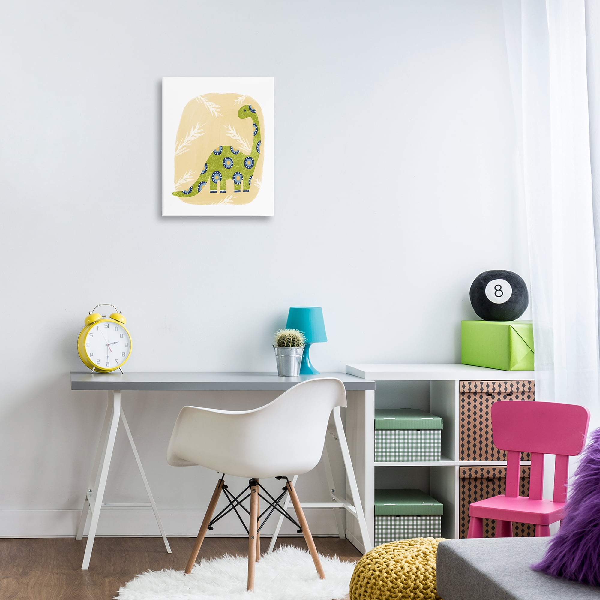 Stupell Industries Brontosaurus with Leaves Animals & Insects Painting Gallery Wrapped Canvas Art Print Wall Art, 16 x 20