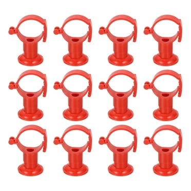 Uxcell 12Pack PVC Pipe Clamps with Base, Fit for 32-40mm OD Tubing, Adjusted Plastic Pipe Hanger Clamp, Red
