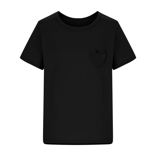 RXIRUCGD 2025 Vêtements d'Été pour Enfants Nouveaux T-Shirts d'Été pour Enfants Manches Raglan Manches Courtes T-Shirt Graphique Col Rond T-Shirt Filles Haut Décontracté