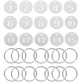 thumbnail image 1 of 15 pcs Door Number Tag Stainless Steel Number Tags Key Tags Marking Number Tags with Rings (1-15), 1 of 4