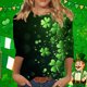 thumbnail image 1 of RKSTN St Patricks Day 3/4 Sleeve Tops for Women Oversized Crewneck St Paddy's Day Lucky Shamrocks Graphic Print T Shirt Womens Casual Solid Plus Size Round Neck Loose Three Quarter Sleeve Shirts, 1 of 6