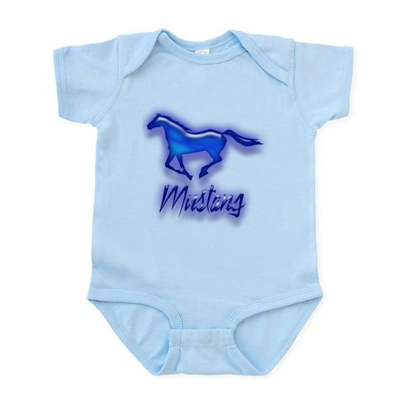 CafePress - Galloping Blue Mustang Infant Bodysuit - Baby Light Bodysuit, Size Newborn - 24 Months