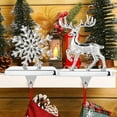 thumbnail image 5 of Kalolary Christmas Stocking Holders, Set of 4 Silver Stocking Hangers Snowman Snowflakes Christmas Tree Deer Mantel Hanger for Fireplace Mantle Christmas Decorations, 5 of 7