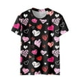 thumbnail image 5 of ZMHEGW T Shirts For Women Loose Fit Fashion Casual Top Shirt Short Sleeve Round Neck Printed Elegant Loose Soft Top Blouse Tshirts, 5 of 5