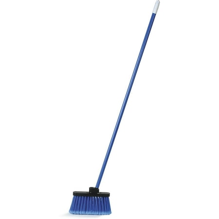Carlisle Traditional Weight - Carlisle 3686314 Duo-Sweep Light-weight Flagged Industrial Lobby Broom With Metal Threaded Handle, Blue 1 pack