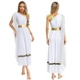 thumbnail image 5 of Haitryli Womens Ancient Greek Princess High Waist Tunic Dress Roman Empress Toga White L, 5 of 6