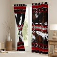 thumbnail image 3 of jejeloiu Rustic Cow Hide Black Out Curtains,Abstract Geometric Rhombus Curtains Pack of 2 (42x63 Each),Red Brown White Bedroom Curtains For Boys Kids,Ultra Soft Home Decor, 3 of 6