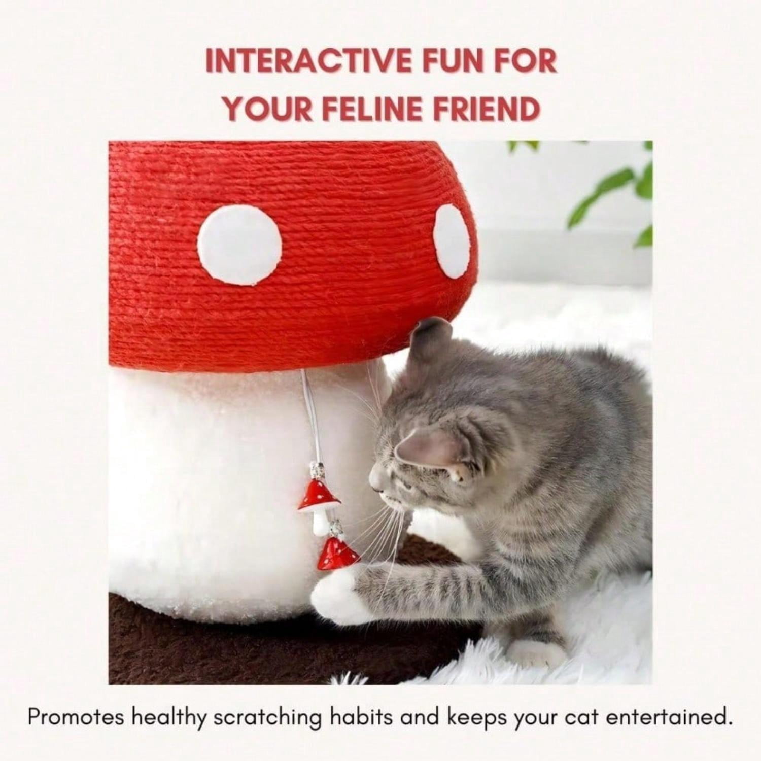 Mushroom Cat Scratching Post - Unique Design, Sisal-Wrapped, Ideal For Medium And Small Cats, No Assembly Required Cat Stuff  Cat Tree Tower Cat Toys
