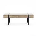 thumbnail image 5 of LuxenHome Oak Finish MDF Wood Black Metal 2-Drawer Coffee Table, 5 of 9