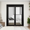 thumbnail image 2 of 60" x 80" Black Closet Sliding DoorFull Lite Mirror White With Hardware, 2 of 6