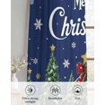 thumbnail image 6 of Navy Blue Christmas Sheer Curtains 84 Inch Length 2 Panels Set for Living Room/Bedroom, Green Xmas Tree Snowflake Winter Kitchen Curtains Grommet Semi-Sheer Curtains Window Treatments 42"x84"x2, 6 of 7