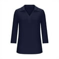 thumbnail image 5 of fatyb Women's 3/4 Sleeve Tops with Collar Casual V Neck Tunic Shirts Dressy Business Blouses for Women, 5 of 6