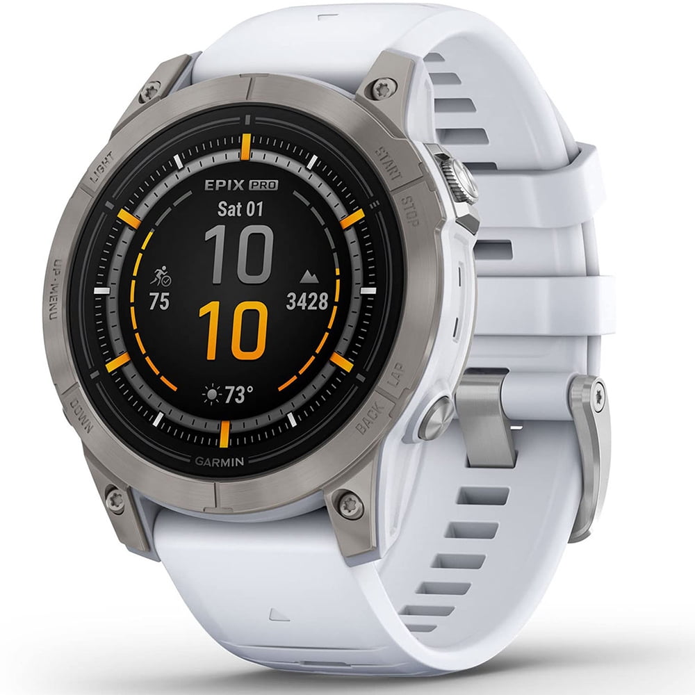 Garmin Epix Pro (Gen 2), 47mm, Sapphire, Titanium, Whitestone 010-02803-20 Bundle with 2 YR CPS Extended Warranty, Deco Essentials 3 Pack Silicone Dust Cover and Glass Screen Protector