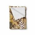 thumbnail image 2 of Tiger Soft Flannel Fleece Throw Blanket, Tropical Animals of Bengal and Toucan Harmonious Nature, Cozy Plush for Indoor and Outdoor Use, 50" x 70", Earth Yellow Dark Blue, by Ambesonne, 2 of 6