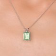 thumbnail image 3 of Gem Stone King 14K White Gold Green Prasiolite Pendant Necklace for Women | 4.00 Cttw | Gemstone Birthstone | Octagon 11X9MM | With 18 inch Chain, 3 of 6