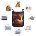 thumbnail image 4 of Fuzoiu Red And White Beast Print Circular Hamper,Laundry Basket with Handle,Collapsible Laundry,Dirty Clothes Storage Basket,for Bedroom Bathroom Dorm Living Room-Small, 4 of 6