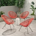 thumbnail image 2 of Taliyah Outdoor Hammock Weave Chair with Steel Frame, Set of 4, Orange, Black, 2 of 7