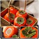 thumbnail image 3 of Paquete de regalo de cocina de 2 piezas Tarro de almacenamiento de cerámica en forma de caqui (naranja), 3 of 6