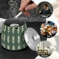 thumbnail image 4 of Yayeee Ashtray with Lid for Cigarette Smokeless Stainless Steel Home Ash Holder, Dark Green Leaves, 4 of 7
